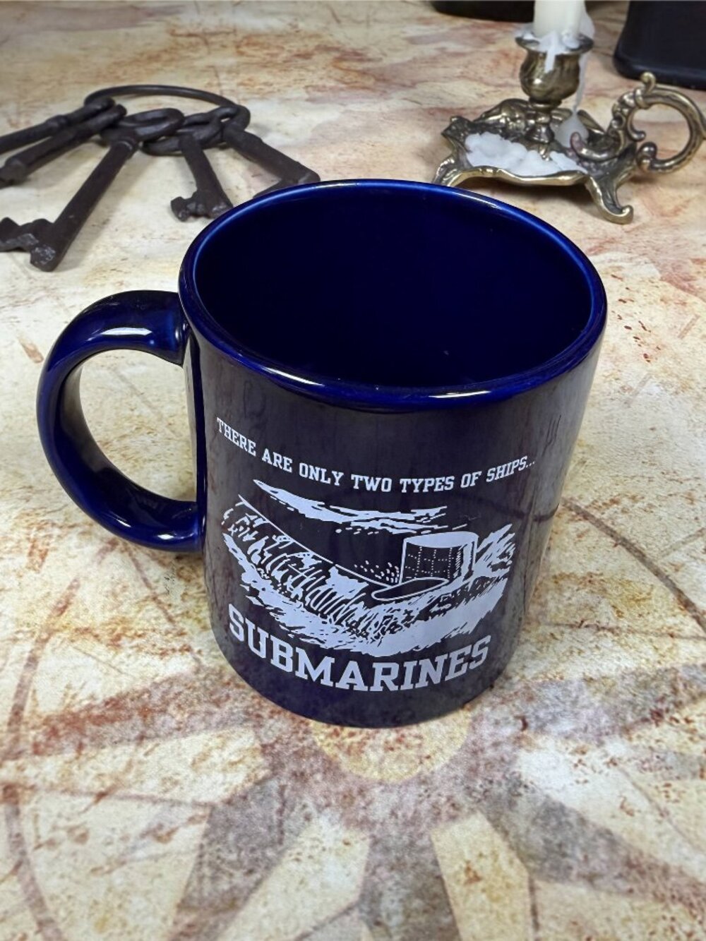 Vintage Navy Submarine Humor Coffee Mug | "Submarines and Targets" Ceramic Mug